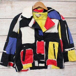 Vintage Patrick Christopher Large L Colorblock Art Jacket Mondrian Style 90's